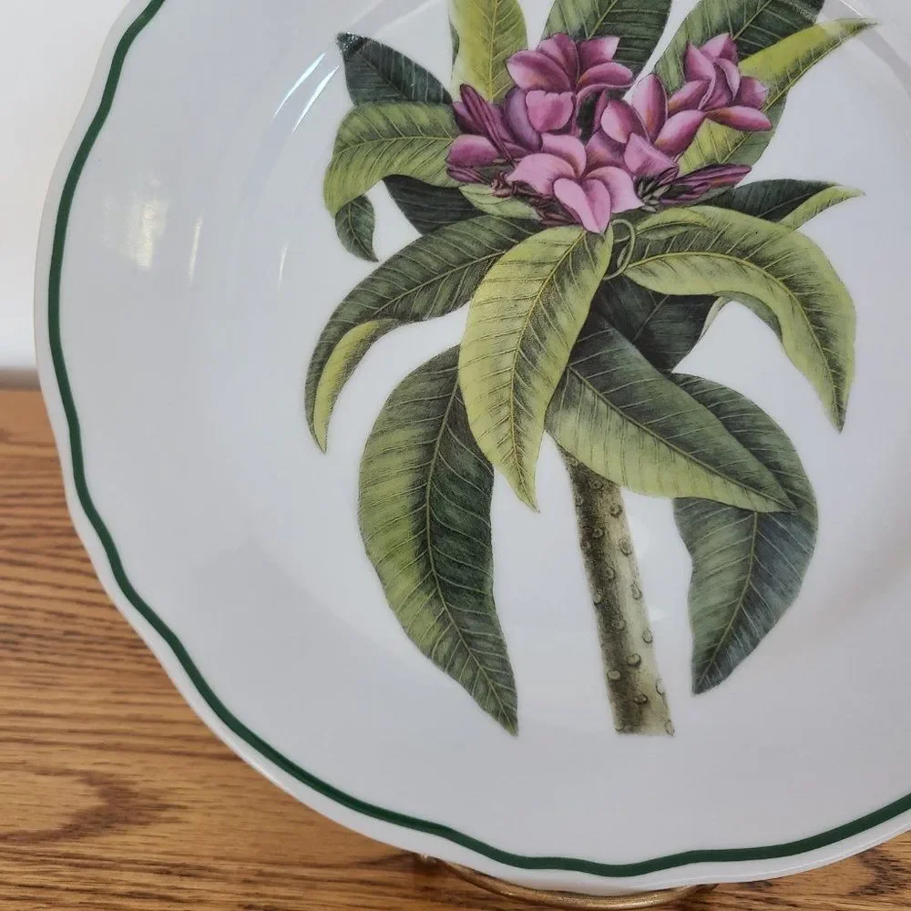 Rare Andrea by Sadek Plumeria Dinner Plate Williamsburg Catesby Collection VTG